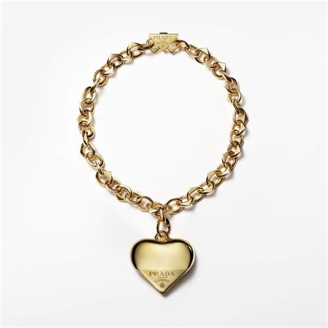 prada gold chain necklace|heart charm necklace magenta prada.